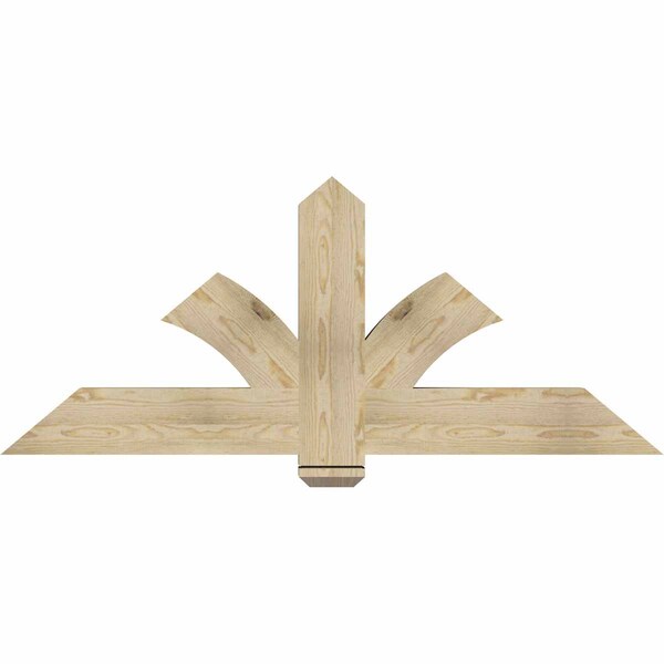 Ekena Millwork Redmond Rough Sawn Timber Gable Bracket, Douglas Fir, 60"W x 25"H x 4"D x 6"F, 10/12 Pitch GBW060X25X0406RED00RDF - main